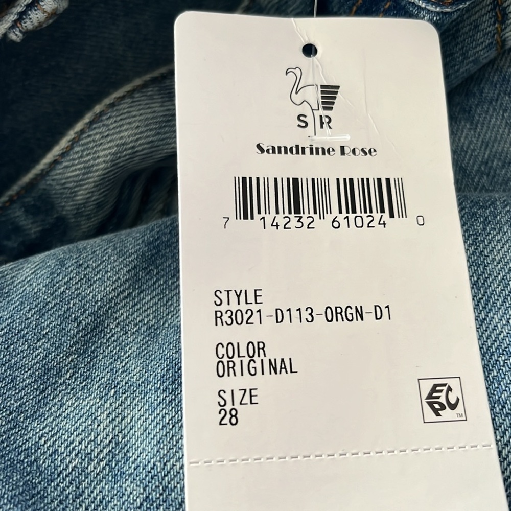 🦋SANDRINE ROSE X FREE PEOPLE WIDE LEG DISTRESSED JEANS IN ORIGINAL 28 - Picture 7 of 7